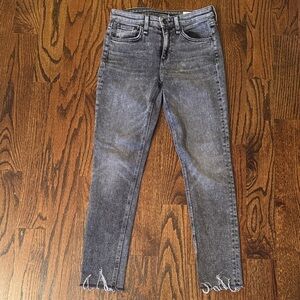 rag & bone Women's Distressed Black Washed Out Skinny Jeans